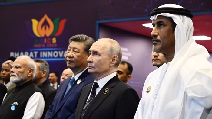 Lãnh đạo các quốc gia tham dự Hội nghị Thượng đỉnh BRICS 2026 tại Ấn Độ. (Ảnh: Sputnik)