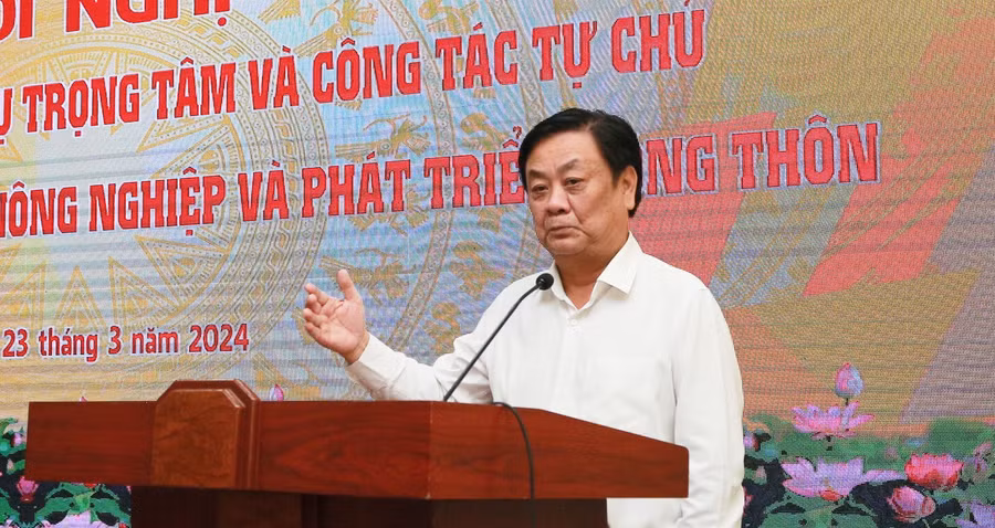 Bộ trưởng Bộ Nông nghiệp và Phát triển Nông thôn Lê Minh Hoan phát biểu tại Hội nghị. Ảnh: Phúc Minh