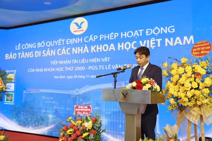 TS Hoàng Đạo Cương – Thứ trưởng Bộ Văn hóa - Thể thao và Du lịch phát biểu tại buổi lễ