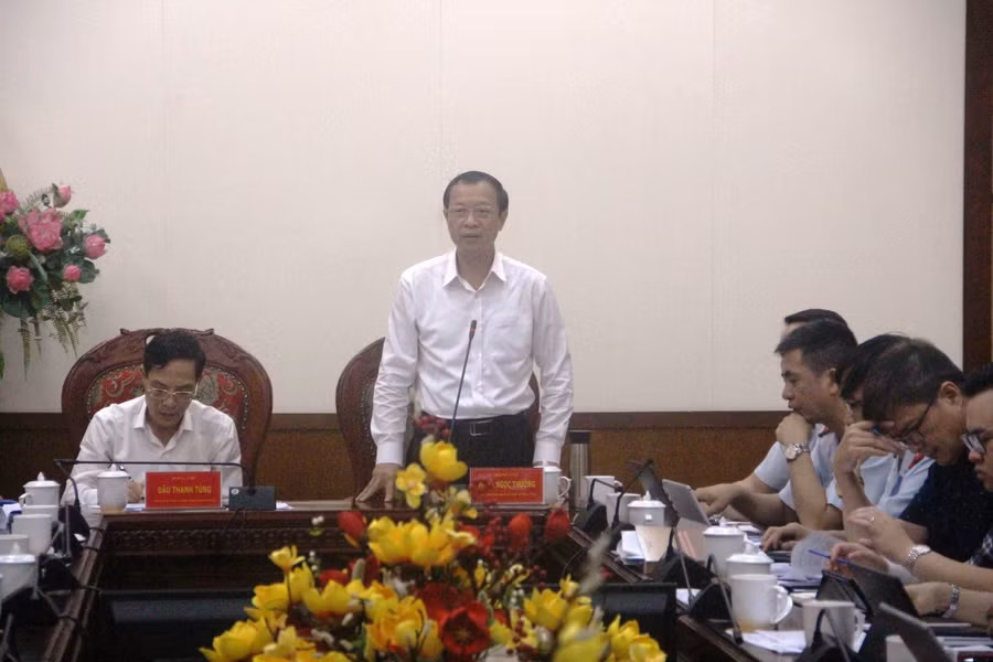 Thứ trưởng Phạm Ngọc Thưởng phát biểu tại buổi Công bố Quyết định Thanh tra.