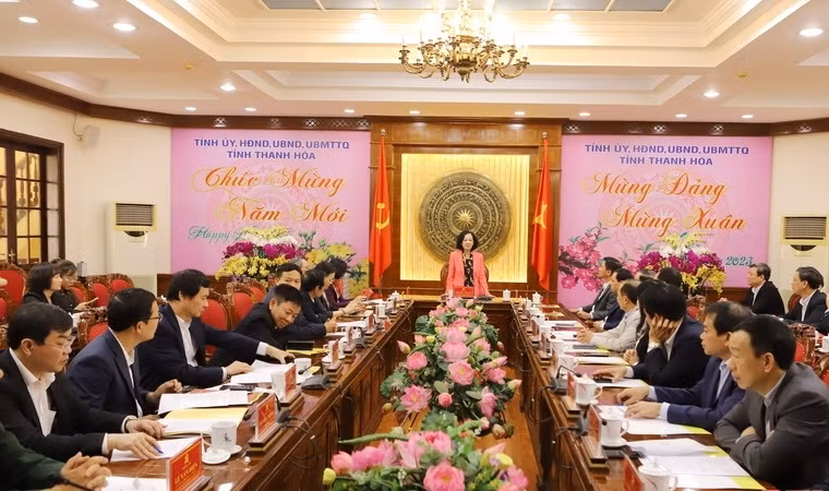 Trưởng ban Tổ chức Trung ương Trương Thị Mai làm việc với Ban Thường vụ Tỉnh ủy Thanh Hóa. Ảnh: Minh Hiếu. Trưởng ban Tổ chức Trung ương Trương Thị Mai làm việc với Ban Thường vụ Tỉnh ủy Thanh Hóa. Ảnh: Minh Hiếu.