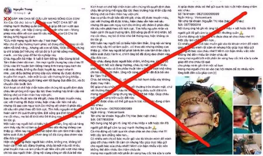 Bài đăng sai sự thật trên 1 tài khoản Facebook do Phan Văn Tài lập ra để kêu gọi sự ủng hộ của nhiều người.