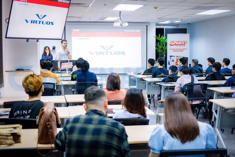 Hình chương trình workshop tham qua doanh nghiệp dành cho học viên của Green Academy với Sparx