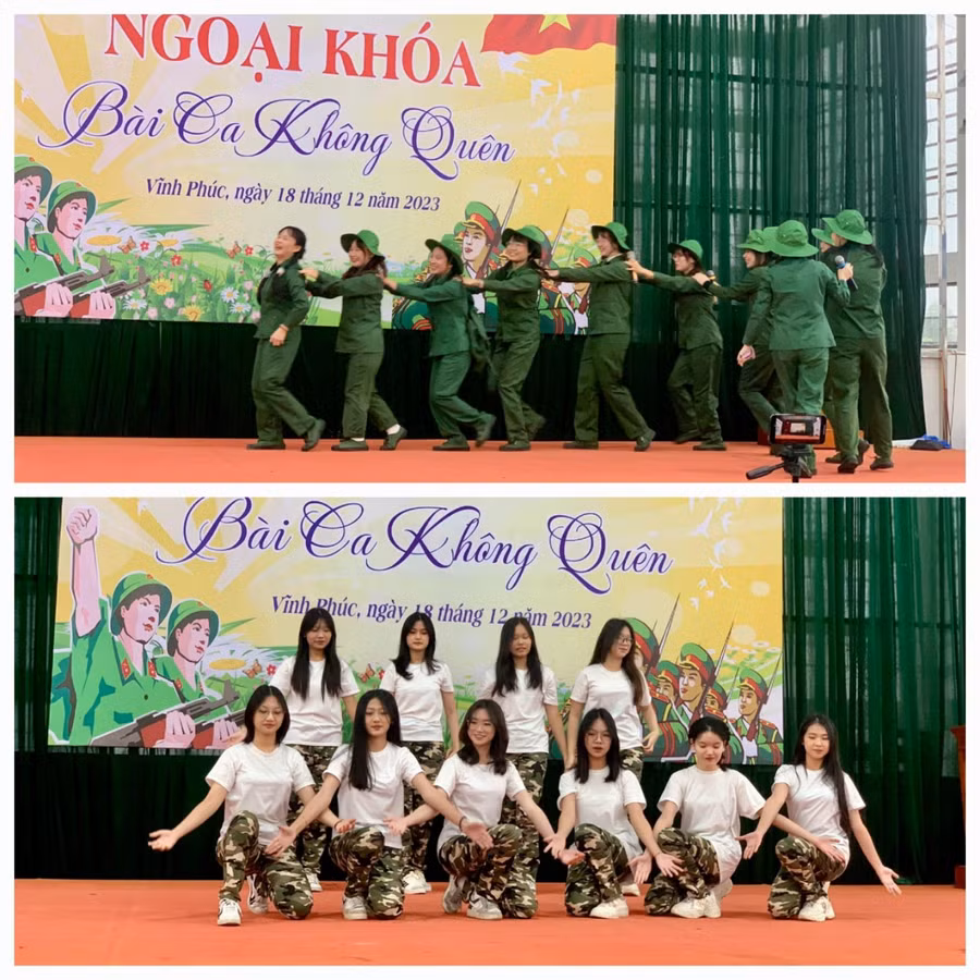 Tiết mục biểu diễn của học sinh Trường THPT Chuyên Vĩnh Phúc tại buổi ngoại khóa