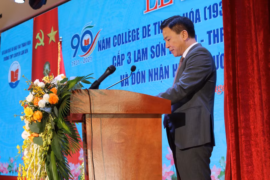 Ông Đỗ Trọng Hưng - Bí thư Tỉnh ủy Thanh Hóa phát biểu tại buổi lễ.