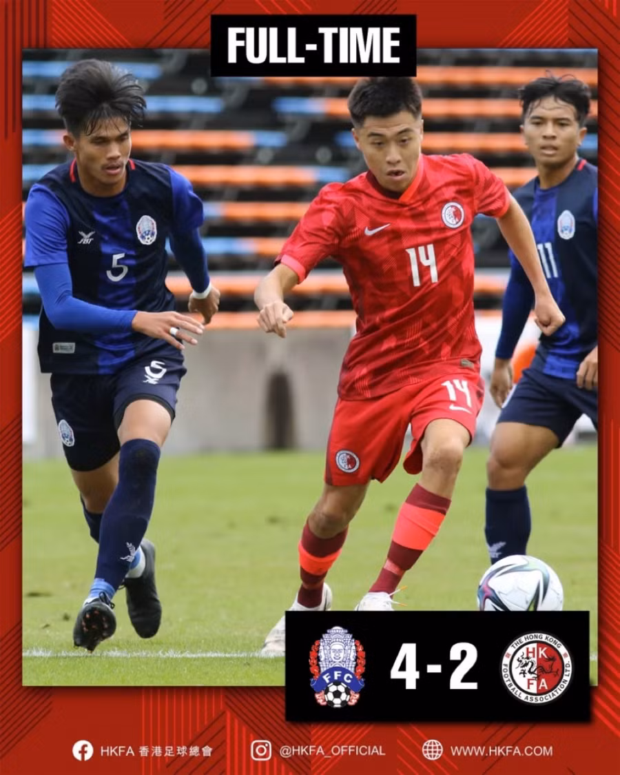 U23 Campuchia xuất sắc hạ U23 Hồng Kông 4-2.