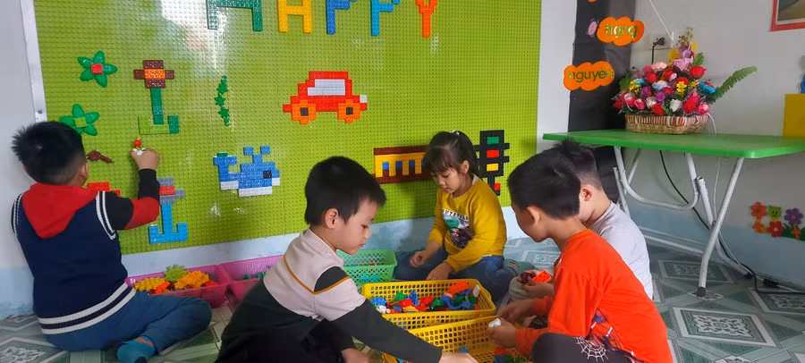 Trẻ lớp 5 tuổi tại Trường MN Cao Xá