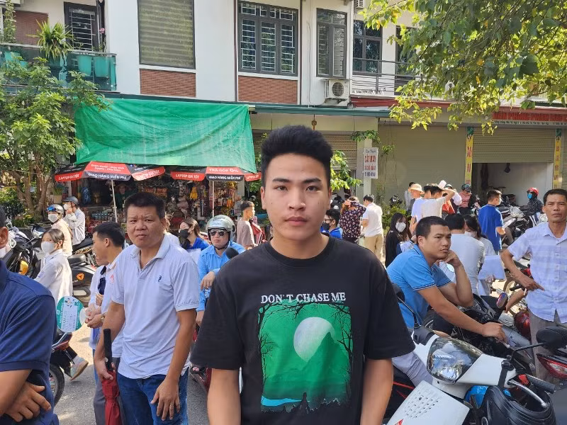 Thí sinh Nguyễn Đức Thành chia sẻ sau buổi thi. Thí sinh Nguyễn Đức Thành chia sẻ sau buổi thi.