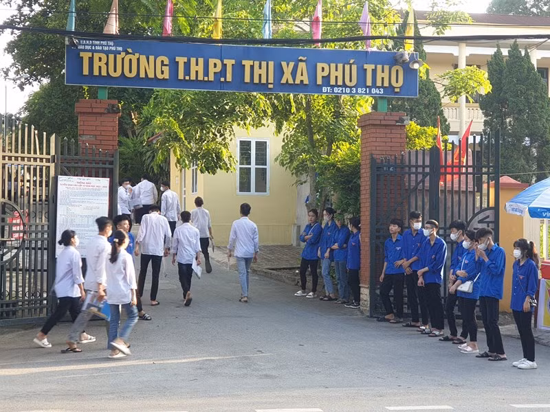 Điểm thi Trường THPT Thị xã Phú Thọ sáng 29/6.