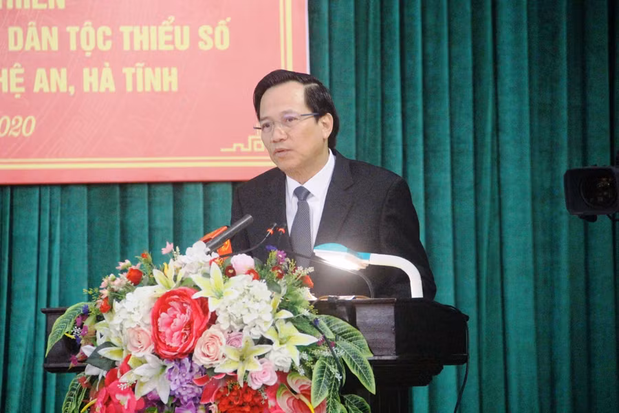 Bộ trưởng Bộ LĐTB&amp;XH Đào Ngọc Dung phát biểu tham luận tại Hội thảo.