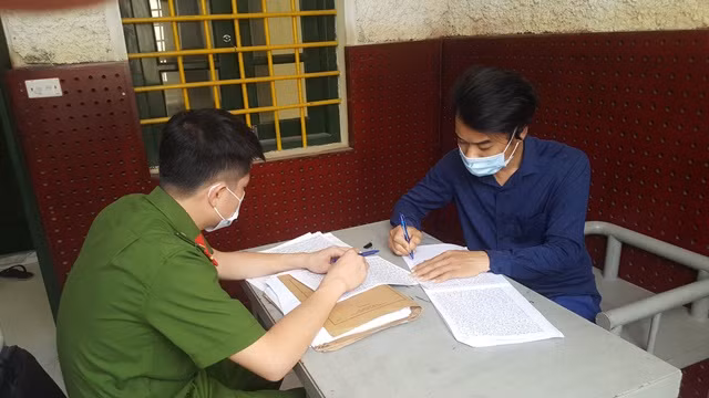 Đối tượng Tuấn khai nhận với Cơ quan Công an