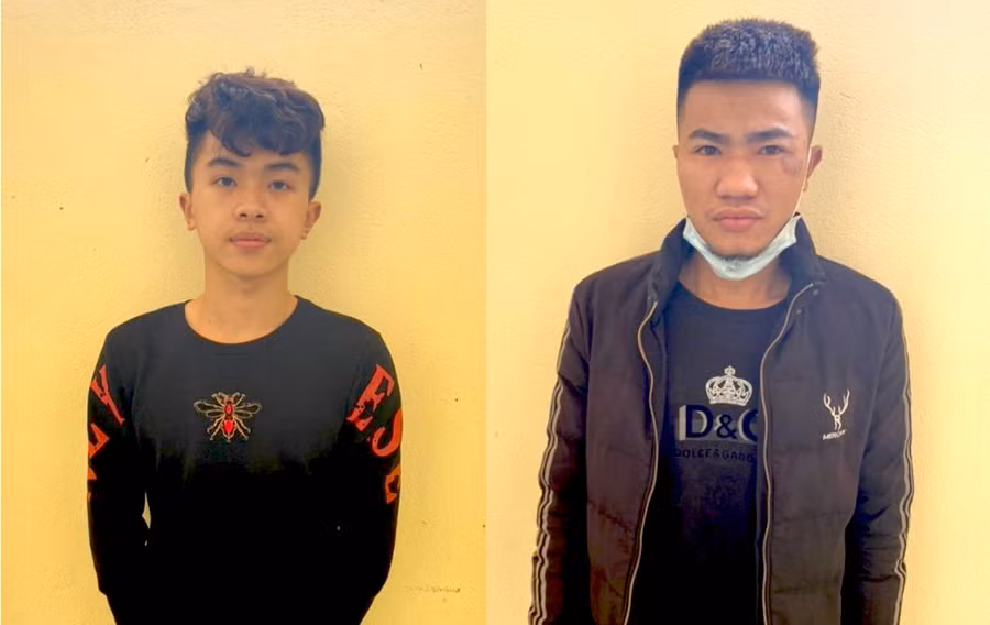 Đối tượng Phạm Hoài Thu (trái) và Nguyễn Văn Quang