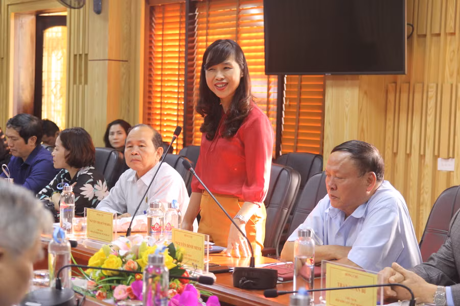 Đại diện Hội Liên hiệp Phụ nữ tỉnh Nghệ An phát biểu tại lễ ký kết