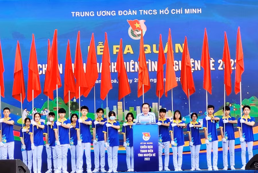 Lễ ra quân chiến dịch Thanh niên tình nguyên Hè 2022 diễn ra tại huyện Bá Thước, ngày 29/5.