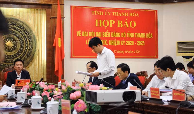 Tỉnh ủy Thanh Hóa tổ chức họp báo chuẩn bị kỳ Đại hội Đảng bộ tỉnh lần thứ XIX (nhiệm kỳ 2020-2025)