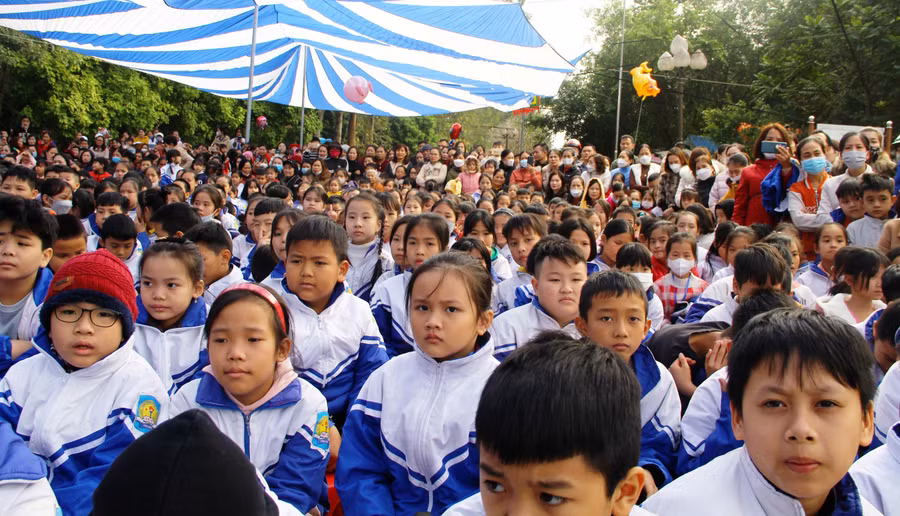 Sự kiện đã thu hút hàng nghìn học sinh ở huyện Thọ Xuân (Thanh Hóa) tham gia.