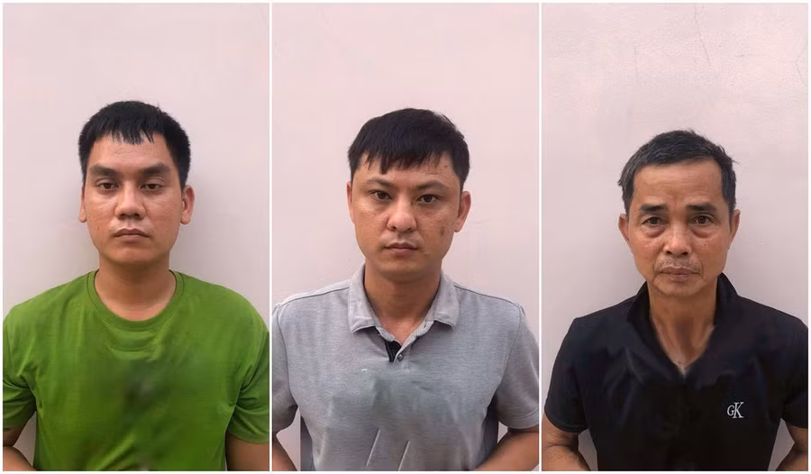 Các đối tượng Nguyễn Văn Toàn (trái), Đặng Xuân Thắng (giữa) và Nguyễn Văn Sơn.