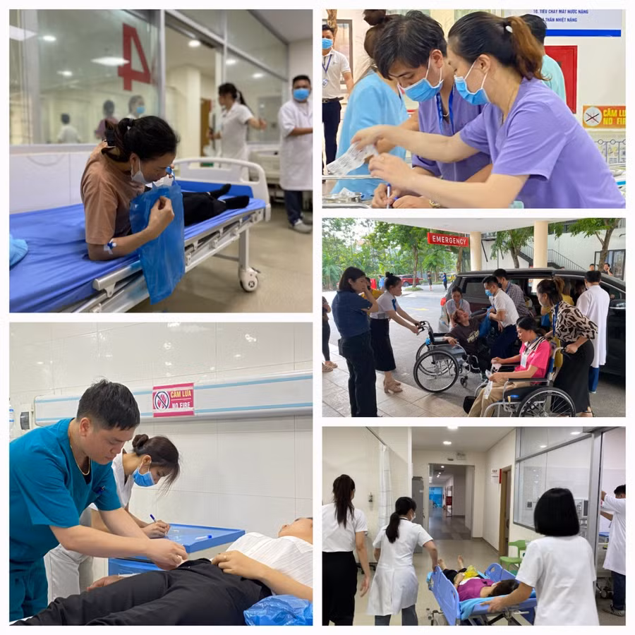 Các bác sĩ Bệnh viện Hữu nghị Lạc Việt cấp cứu cho công nhân. Các bác sĩ Bệnh viện Hữu nghị Lạc Việt cấp cứu cho công nhân.
