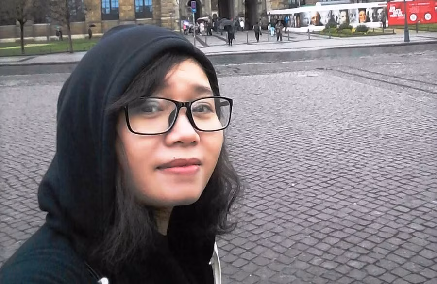 Nhà báo Minh Thúy đi thực tế ở thành phố Dresden, bang Sachsen, Cộng hòa Liên bang Đức. Ảnh: NVCC.