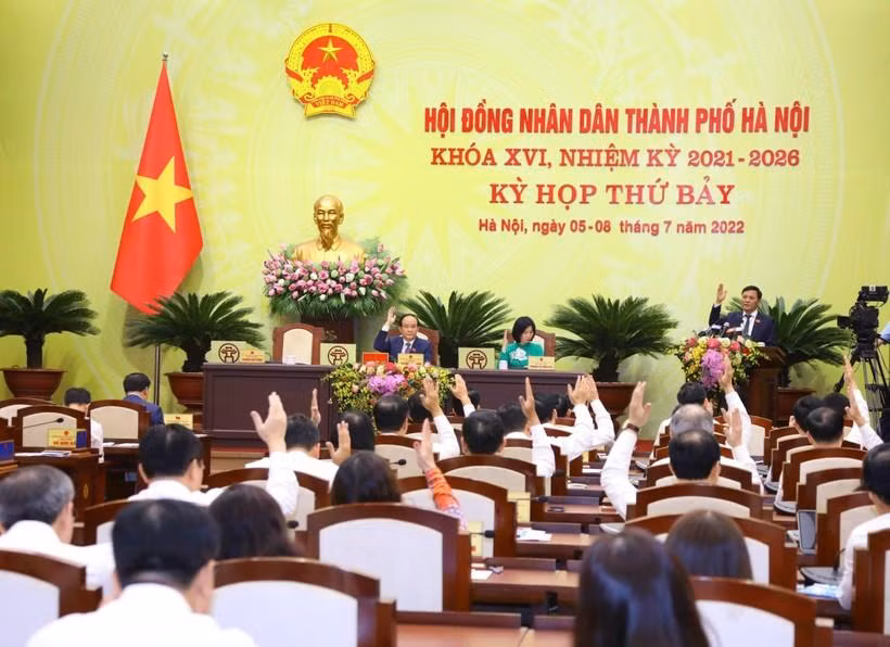Quang cảnh kỳ họp thứ 7 HĐND TP Hà Nội (Ảnh TL).