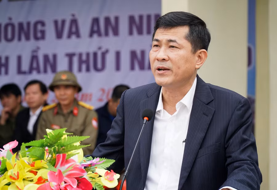 Ông Thái Văn Thành - Giám đốc Sở GD&amp;ĐT Nghệ An - Trưởng ban tổ chức Hội thao phát biểu khai mạc
