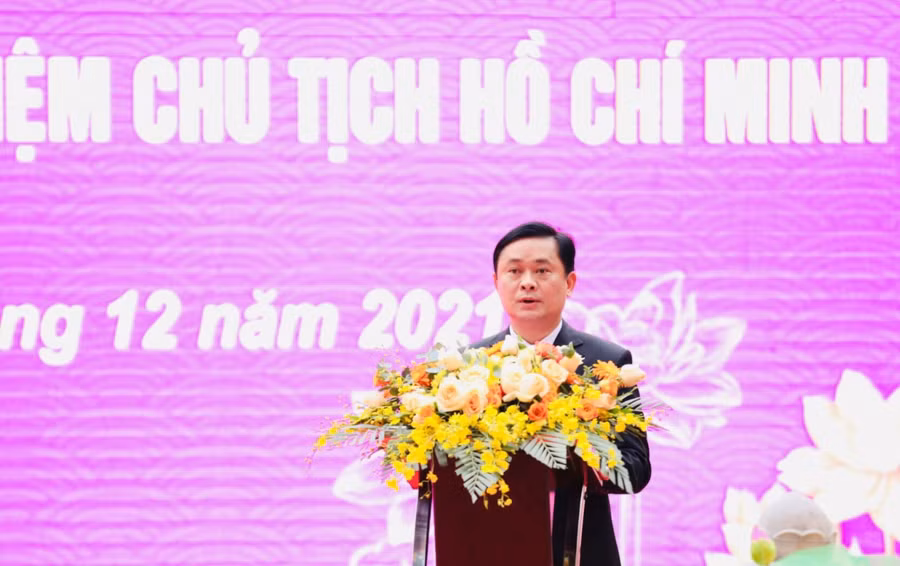 Ông Thái Thanh Quý - Bí thư tỉnh ủy Nghệ An phát biểu tại buổi lễ