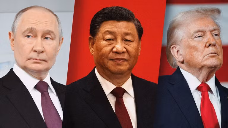 Tổng thống Nga Vladimir Putin, Chủ tịch Trung Quốc Tập Cận Bình và Tổng thống Mỹ Donald Trump.
