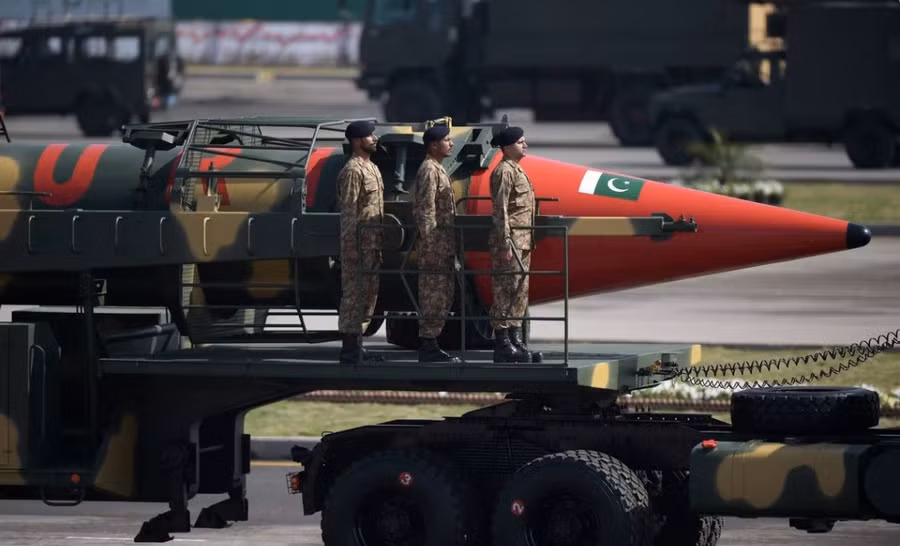 Tên lửa đạn đạo Ghauri của Pakistan có thể mang đầu đạn hạt nhân.