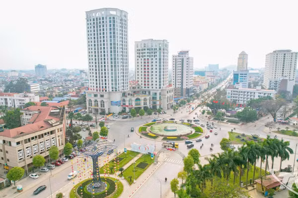 Một góc trung tâm tỉnh Thái Nguyên.