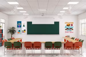 Một phòng học tại Trường tiểu học - THCS VSchool.