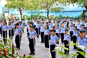 Học sinh Trường Tiểu học Đặng Trần Côn (phường Vĩnh Hôi, TPHCM).