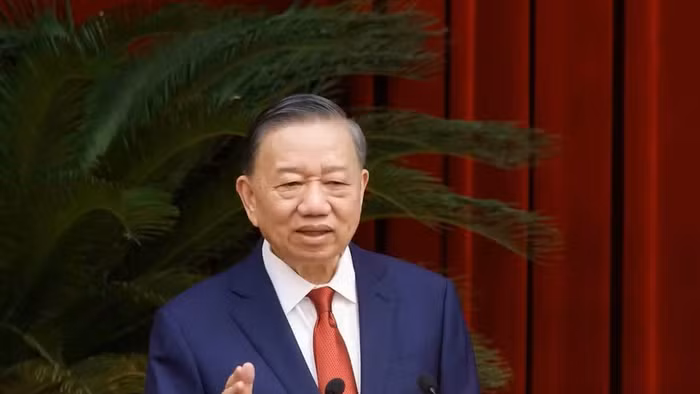 Tổng Bí thư, Chủ tịch nước Tô Lâm phát biểu bế mạc Hội nghị lần thứ tư Ban Chấp hành Trung ương Đảng khóa XIV. (Ảnh: Thống Nhất/TTXVN)