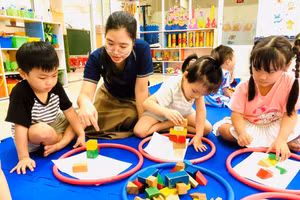 Một tiết học của Trường Mầm non Ngọc Lan (phường Hải Châu, TP Đà Nẵng). 