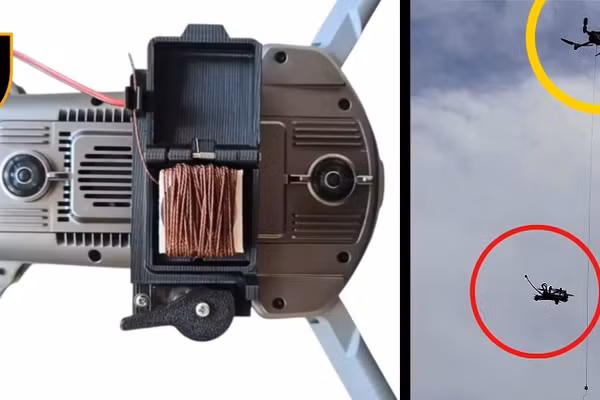YoYo dùng dây bắt UAV Mavic của Nga.