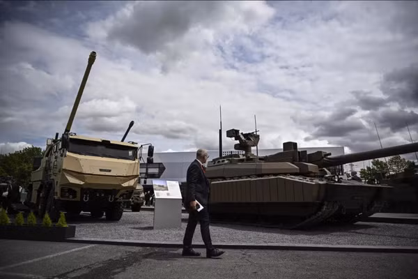 Xe tăng Leclerc Evolution của Pháp tại triển lãm Eurosatory 2024.