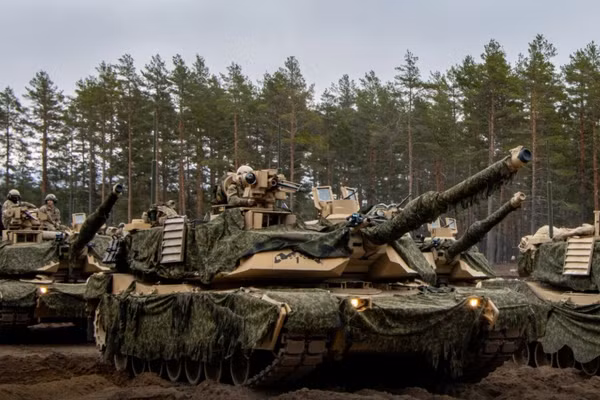 Xe tăng M1A2 SEPV3 của Mỹ tại Khu huấn luyện Niinisalo, Phần Lan.