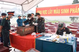 Khu vực lấy mẫu sinh phẩm tại xã Bản Nguyên.