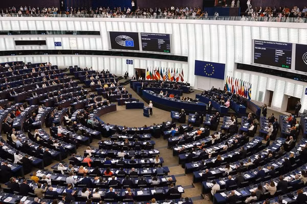 Phòng họp của Nghị viện châu Âu tại Strasbourg, Pháp, ngày 17/6/2026.