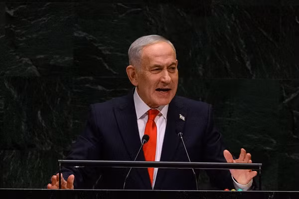 Thủ tướng Israel Benjamin Netanyahu phát biểu trước Đại hội đồng LHQ tại New York, ngày 24/9/2026.