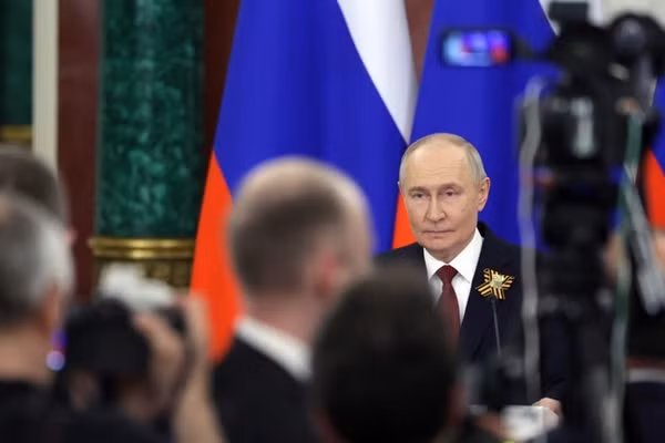 Tổng thống Nga Vladimir Putin phát biểu tại buổi họp báo sau lễ kỷ niệm Ngày Chiến thắng 9/5/2026.