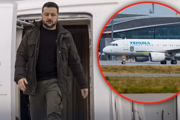 Máy bay chở Tổng thống Ukraine Vladimir Zelensky suýt bị UAV va phải, ngày 8/9/2026.