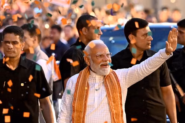 Thủ tướng Ấn Độ Narendra Modi tại trụ sở BJP ở New Delhi, ngày 4/5/2026.
