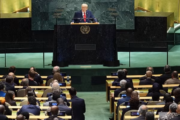 Tổng thống Mỹ Donald Trump tại Đại hội đồng Liên Hợp Quốc ở New York, Mỹ, ngày 23/9/2025.