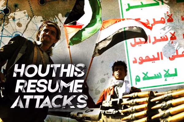 Houthi nối lại các cuộc tấn công vào Israel và tuyên bố phong tỏa hoạt động hàng hải của Nhà nước Do Thái ở Biển Đỏ, ngày 8/6/2026.