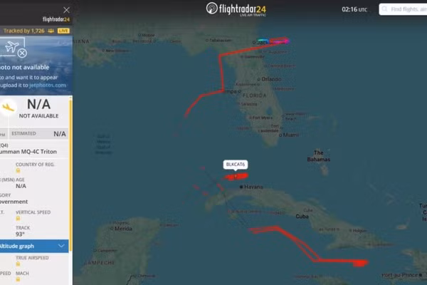 UAV do thám Mỹ bay 12 giờ gần Cuba .