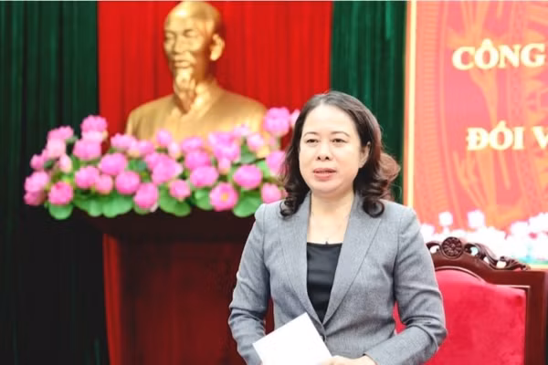 Phó Chủ tịch nước Võ Thị Ánh Xuân phát biểu và chủ trì hội nghị.