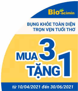 Mua 3 tặng 1: Quà tặng từ Bio-acimin giúp bé có Tiêu hóa khỏe – Đón hè trọn vui ảnh 2 Hình ảnh tem khuyến mãi được dán trên bao bì sản phẩm