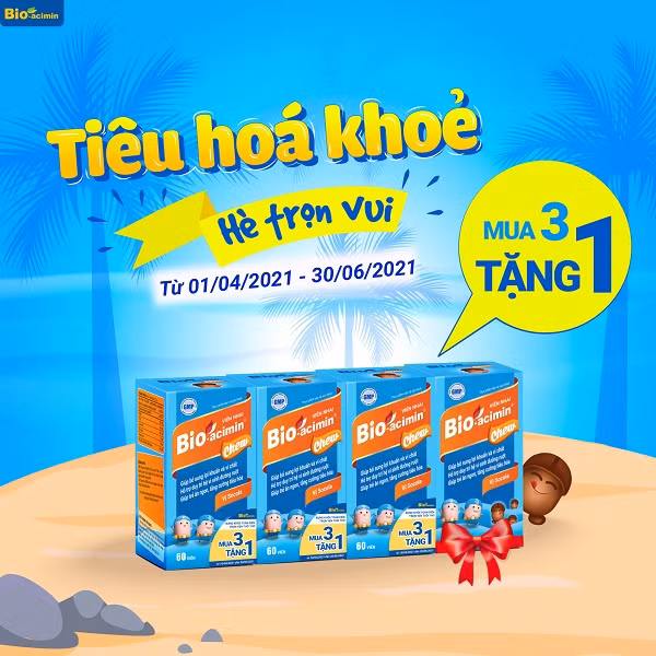 Mua 3 tặng 1: Quà tặng từ Bio-acimin giúp bé có Tiêu hóa khỏe – Đón hè trọn vui ảnh 3 Mua 3 tặng 1: Quà tặng từ Bio-acimin giúp bé có Tiêu hóa khỏe – Đón hè trọn vui ảnh 3