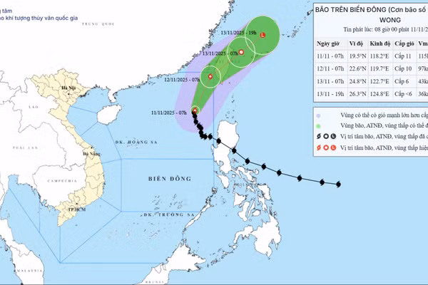 Bão Fung-wong chuẩn bị suy yếu thành áp thấp nhiệt đới