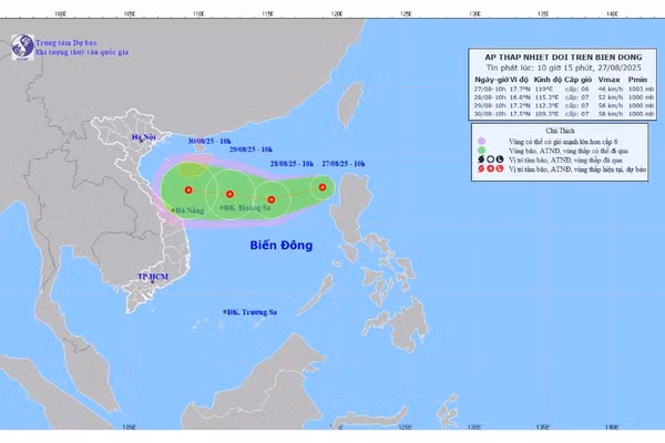 Áp thấp nhiệt đới hình thành trên Biển Đông: Bộ NN&MT cảnh báo vùng nguy hiểm